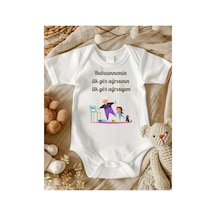 Lupi Babaanne Yazılı Bebek Zıbın % 100 Pamuk 24 ekru