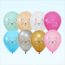 Miss Cat Balon, 30cm X 5 Adet Renkli