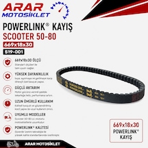 Scooter 50-80 Kayış 669x18x30 S19-001 Powerlink-arr3198 Siyah