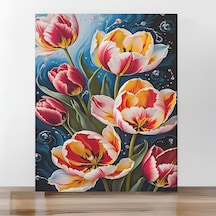 Moranka Tuval&boya Sayılarla Boyama Hobi Tuval Seti Numaralıtuval Fırça Boya Dahil Çıtalı 40x50 Cm - Laleler 1 Adet
