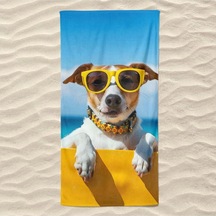 Gözlüklü Köpek Plaj Havlusu