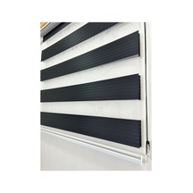 Binbirperde Siyah Pileli Zebra Stor Perde Ev/ofis Perdesi Aluminyum Sistem