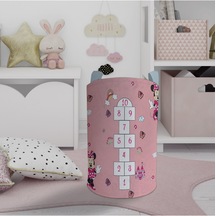 Mekta Home Bebek Ve Çocuk Odası Seksekli Minnie Mouse Desenli Oyuncak Sepeti Renkli Çok Renkli
