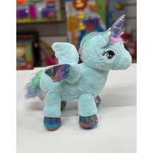 Oyuncak Peluş Kanatlı Unicorn Tek Boynuzlu At Mint Su Yeşili 30 Cm Yeşil