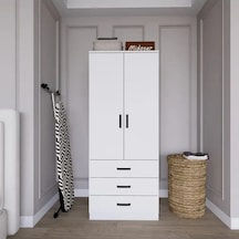 Easy Mat Beyaz 2 Kapılı 3 Çekmeceli Gardırop Beyaz Easy Mat Beyaz 2 Kapılı 3 Çekmeceli Gardırop Beyaz