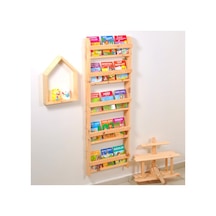 Markaawm Çocuk Odası Eğitici Montessori Mobilya Kitaplık Raf Duvar Rafı 5 Çok Renkli
