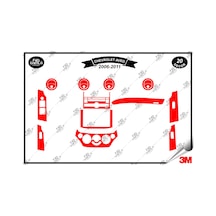 Chavrolet Aveo 2006-2011 Torpido Konsol Trim Göğüs Maun Kaplama Set 20 Parça Kırmızı