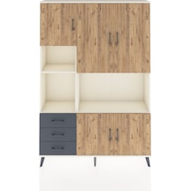 Arges Dolap 9 Raflı 3 Çekmeceli 5 Kapaklı 132x30x195 Aytaşı-çam/antrasit Aytası