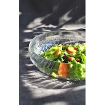 Kafes Büyük Boy Cam Salata Kasesi 26 Cm Meyve Kasesi Makarna Sunum Kase Ekru