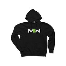 Call Of Duty Modern Warfare II Logo Siyah Kapşonlu Sweatshirt Siyah