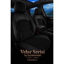 Citroen C3 2009 Ve Sonrası Bel Destekli Tay Tüyü Koltuk Kılıfı Velar Serisi Siyah