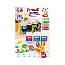 Parmak Boya 3 Renk 1 Adet Nova Color 25 Ml 3 Lü Parmak Boyası Resim Dersi Su Bazlı Resim Okul Öncesi Kreş Anasınıfı Çok Renkli