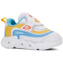Albishoes Erkek Bebek Işıklı Cırtlı Beyaz Yazlık Spor Ayakkabı 001
