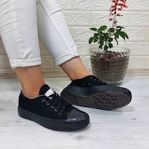 Fiyra 554 Siyah-siyah Kısa Unisex Sneaker Keten Spor Ayakkabı 001
