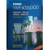 Yapı Sözlüğü İngilizce-Türk -Türkçe-İng