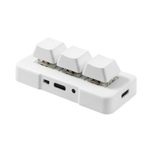 Geeksen 3 Tuşlu Kablolu Mini Özelleştirilmiş Klavye Mekanik Mavi Anahtarlı Çıkarılabilir Veri Kablosu Beyaz