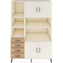 Kronos Dolap 8 Raflı 4 Çekmeceli 4 Kapaklı 132x59x195 Aytaşı-aytaşı/çam Aytası/atlas Çam