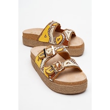 Luvishoes Luvi Shoes Bobby Sarı Taşlı Etnik Desenli Hasır Kalın Mantar Tabanlı Kadın Terlik Sarı Luvishoes Luvi Shoes Bobby Sarı Taşlı Etnik Desenli Hasır Kalın Mantar Tabanlı Kadın Terlik Sarı