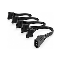 Primex Px-4355 Molex To Sata Power Çoklayıcı Kablo, 4 Pin Ide Psu To 5 Port Sata Güç Kablosu, 60 Cm%100 Saf Bakır Hdd Ssd Dvd Güç Bağlantı Kablosu, Pc Kasa İçi Sata Power Splitter