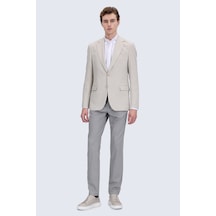 Hatemoğlu Bej Comfort Fit Mono Yaka Klasik Ceket