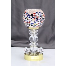 Kristal Taşlı Masa Abajuru Gece Lambası Yatak Başı Lambası Çok Renkli