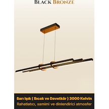 Cosmo Bronz Lineer Led Sarkıt Avize Kumandalı Dim Edilebilir Yukarı & Aşağı Işık Doğal Işık