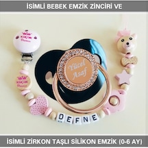 Sahi Aksesuar İsimli Bebek Emzik Zinciri ve İsimli Bebek Silikon Emzik BEZYI291 Mavi