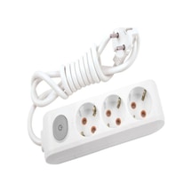 Viko Multi-let 3 Lü Anahtarlı Çocuk Korumalı Grup Priz 3 Mt 3 M