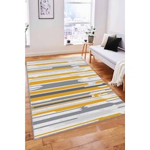Sarı Spor Kaymaz Tabanlı Makinede Yıkanabilir Halı Fh07n11