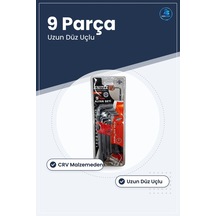 Metrik Uzun Düz Uçlu Alyan Anahtar Seti 9 Parça Crv Tamir Ve Mont