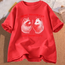 Flood Of Style Daha Fazla Çöp Tenekesi Daha Az Çöp Tenekesi T T-shirt Pamuk Boy Erkek Giyim Grafik Tees Unis Kırmızı