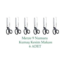 Merze 9 Numara Vidalı Siyah Saplı Terzi Kumaş Kesim Makası