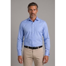 Bisse Mavi Regular Fit Pamuk Klasik İtalyan Gömlek Gmkls092230023 D35