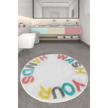 Wash Renkli 90X90 Cm Banyo Paspası, Banyo Halısı