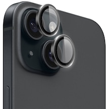 İphone 15 Plus Uyumlu Wiwu Lg-004 Pvd Lens Guard Metal Kamera Lens Koruyucu Siyah