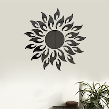 Güneş001 Model Duvar Dekorasyon Süs Siyah Renk 50 X 50 Cm