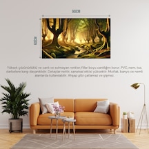 Doğa Ve Manzara Gizemli Orman 01 Çerçevesiz 90x60cm Pvc Tablo