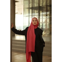 Imannoor Pencere Kafes Nar Çiçeği Ramy Jakar Şal 70x210 Nar Çiçeği