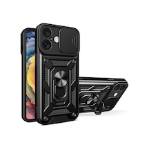 Apple iPhone Uyumlu 16 Kılıf Pars Lens Yüzüklü Silikon - Siyah Bzsxx00 1