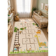 STY Home Seksek Çocuk Oyun Halısı Kaymaz Makinede Yıkanabilir Eğitici Bebek Ve Çocuk Odası Halısı Oyun78 Krem