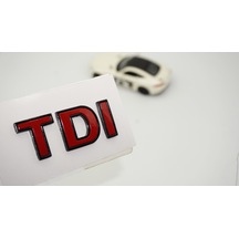 Dk Tuning Tdi Bagaj 3 Kırmızı Siyah Abs Yazı Logo Volkswagen İle Uyumlu Bagaj Arma