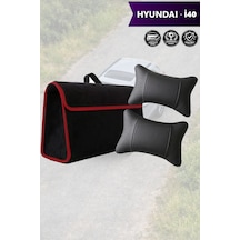 Hyundai İ40 Uyumlu Koltuk Yastığı Siyah Renk Bagaj Çantası Lüks Model