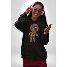 Voofoo Bebeği Doll Doldurulmuş Bebek Kadın Erkek Siyah Kapüşonlu Sweatshirt Hoodie Siyah