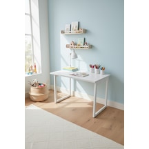 Vilinze Biga Sabit Mdf Metal Ayak Çalışma Ofis Masası - 60x90 Cm Beyaz