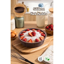 Porsima 30041 Silikon Yuvarlak Kek Kalıbı Antrasit 24cm