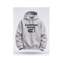 North Whiskers Camping Mode On Outdoor Hoodie - Unisex Kapüşonlu Sweatshirt Gri - 931369340 Gri - 931369340 Gri