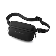 Haoshuaı 2111 Erkekler Göğüs Çantası Açık Seyahat Bel Çantası Minimalist Omuz Çantası Siyah Siyah