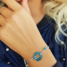 El Yapımı Cam Gümüş Nazarlı Bileklik N11.11720