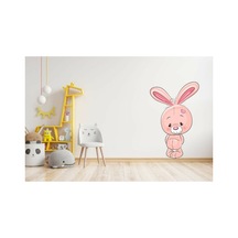 Çocuk Odası Duvar Sticker Pembe Tavşan 40x65 Cm