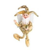 Pazly Altın Noel Elf Bebek Dekorasyon El Yapımı Bebek Hediye Noel Ağacı Kolye Ev Süsleme Elf Palyaçolar Yeni Yıl Dekor Çocuklar Hediyeler Altın